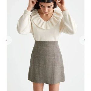 & Other Stories A Line Mini Skirt Plaid